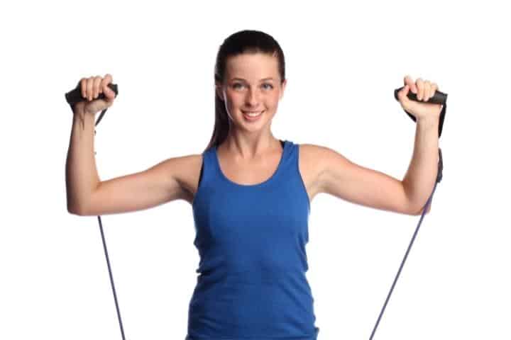 resistance bands for elderly - shoulder press 